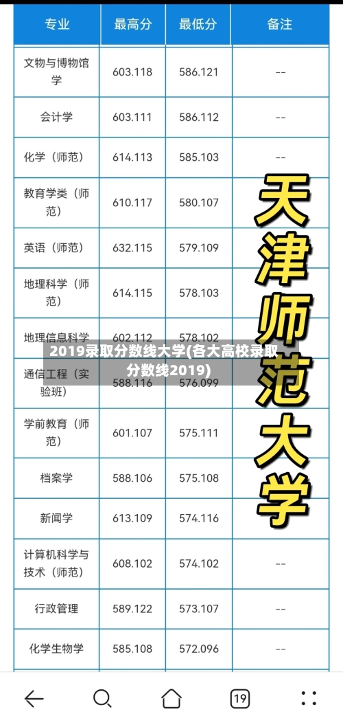 2019录取分数线大学(各大高校录取分数线2019)