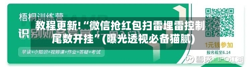 教程更新!“微信抢红包扫雷埋雷控制尾数开挂	”(曝光透视必备猫腻)-第2张图片