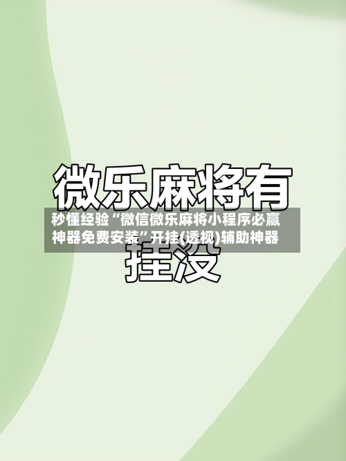 秒懂经验“微信微乐麻将小程序必赢神器免费安装”开挂(透视)辅助神器-第3张图片