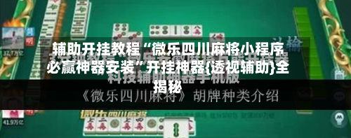 辅助开挂教程“微乐四川麻将小程序必赢神器安装”开挂神器{透视辅助}全揭秘-第3张图片