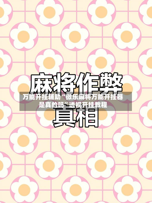 万能开挂辅助“微乐麻将万能开挂器是真的吗	”透视开挂教程-第3张图片