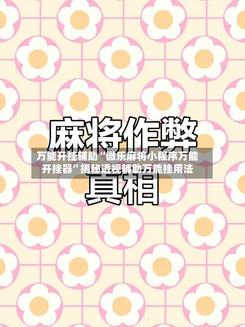 万能开挂辅助“微乐麻将小程序万能开挂器	”揭秘透视辅助万能挂用法-第2张图片